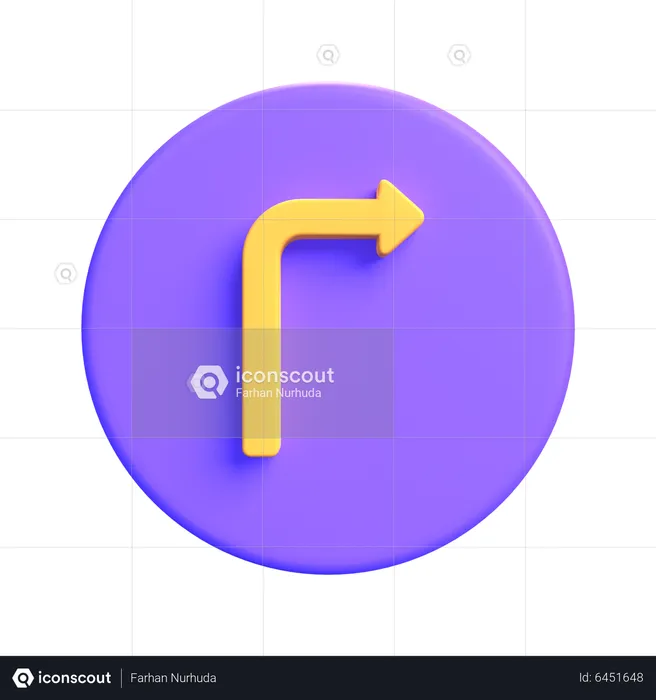 Vire à direita  3D Icon