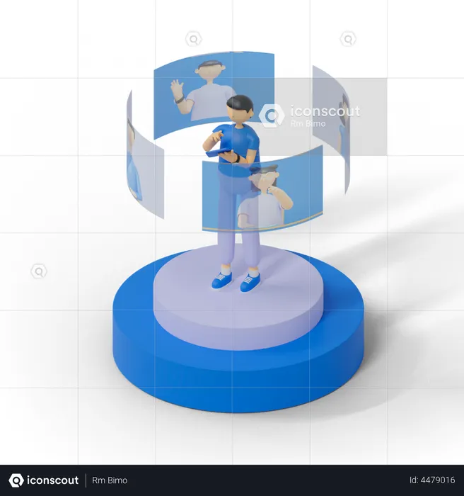 Virtual Business Meeting  3D Illustration