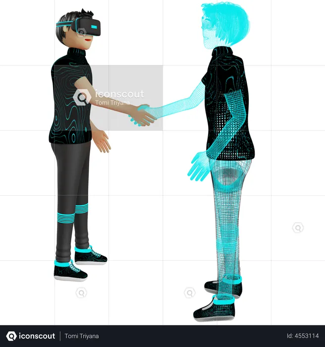 Virtual Business meeting  3D Illustration