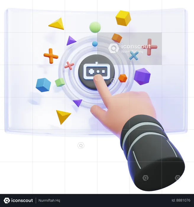 Virtual Button  3D Icon