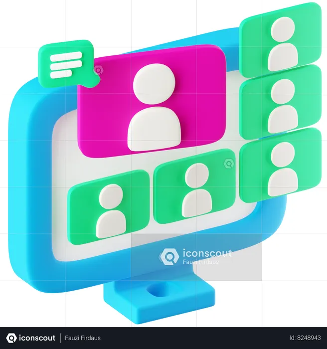 Virtual Classroom  3D Icon