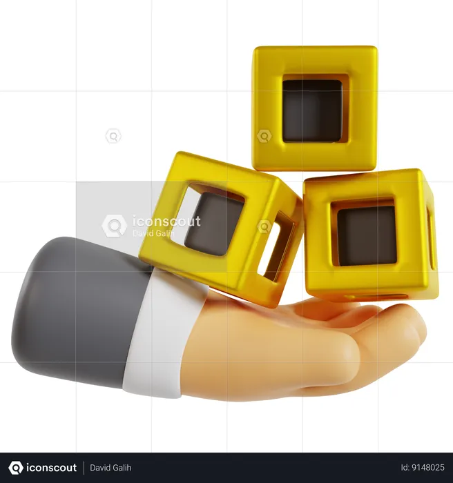 Virtual Cubes Interaction  3D Icon
