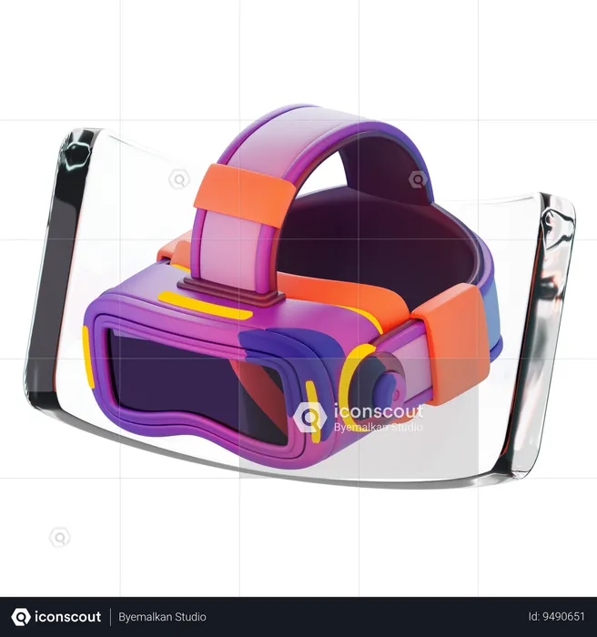 Virtual Reality Futuristic Googles  3D Icon