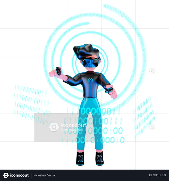 Virtual Reality Technology  3D Illustration