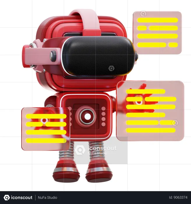 Virtual Robot Programmer  3D Illustration