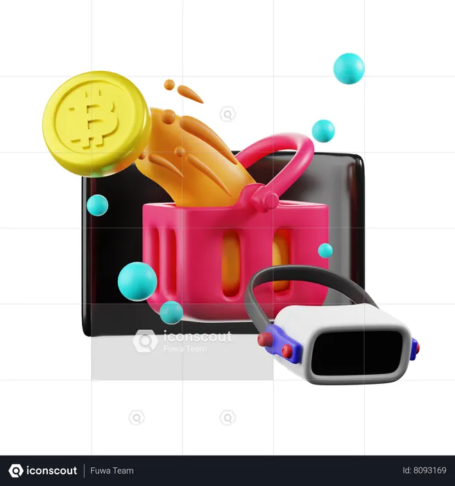 Virtual Shopping  3D Icon