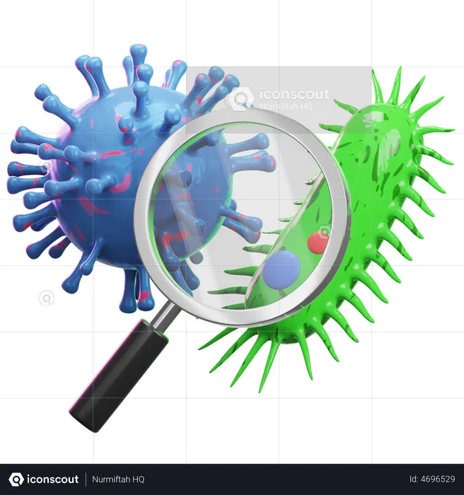 Virus And Bacteria  3D Illustration