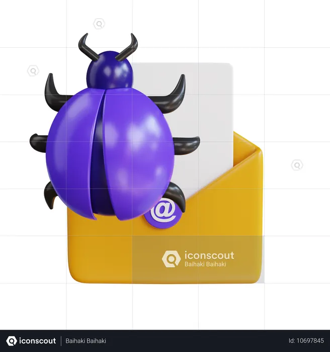 Virus de courrier électronique  3D Icon