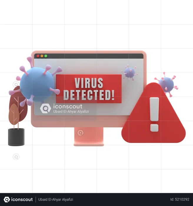 Virus Detected  3D Icon