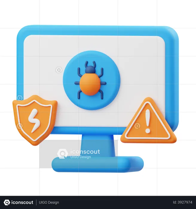 Virus detected by antivirus  3D Illustration