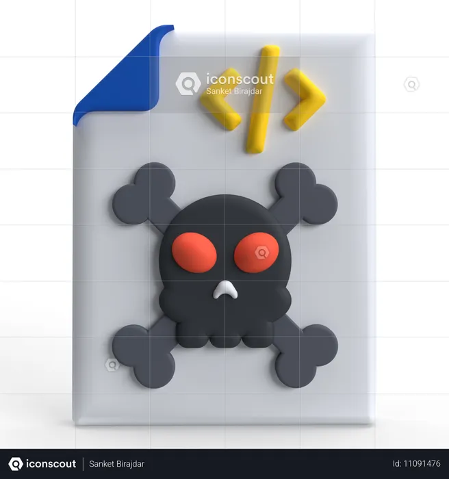 Virus Document  3D Icon