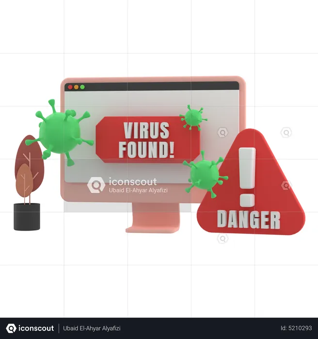 Virus Found  3D Icon