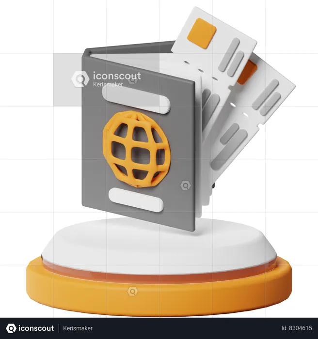 Visa And Ticket  3D Icon