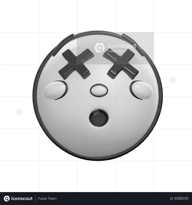 Visage aux yeux barrés Emoji 3D Icon