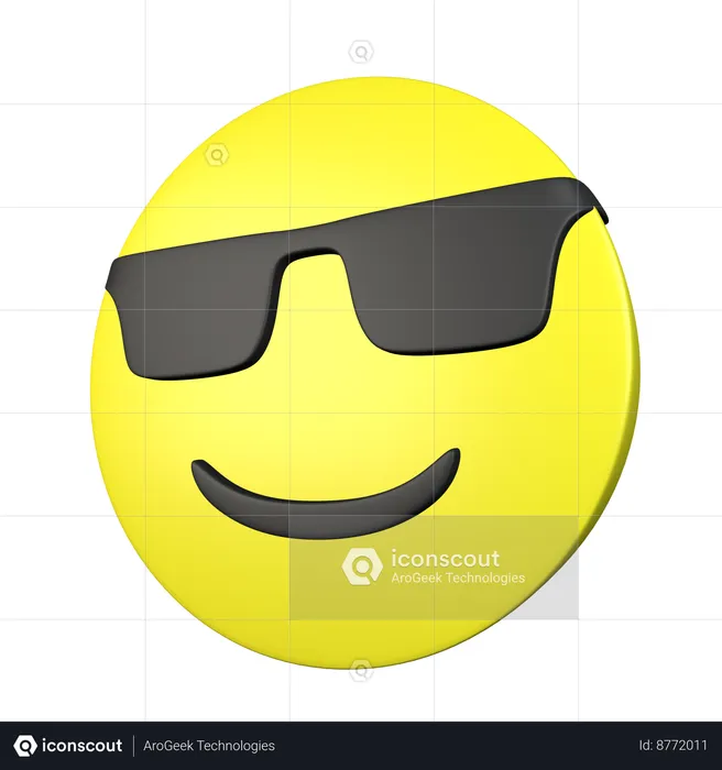 Visage avec des lunettes Emoji 3D Icon