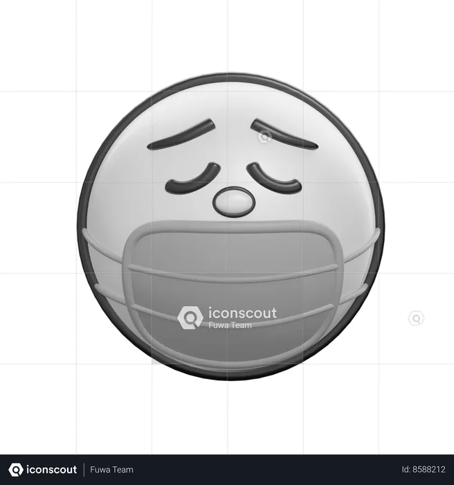 Visage avec masque médical Emoji 3D Icon