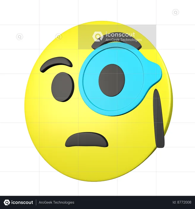 Visage avec monocle Emoji 3D Icon