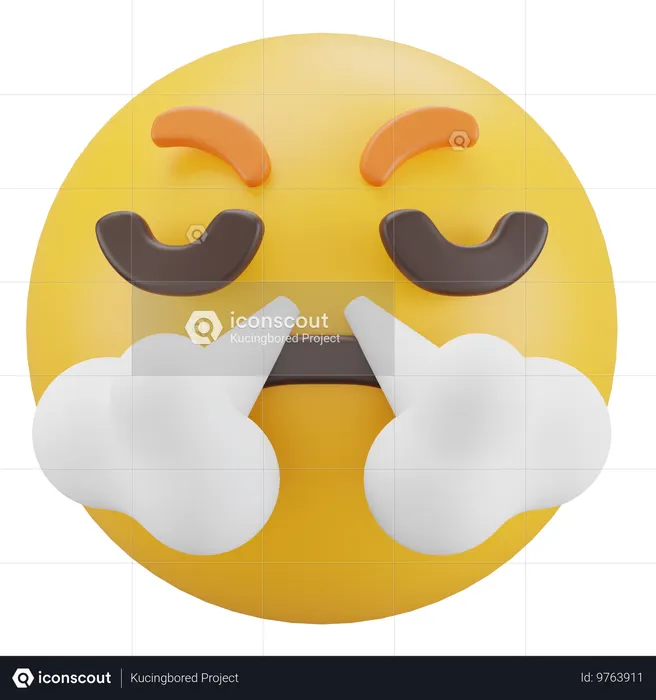 Visage avec de la vapeur du nez Emoji 3D Icon