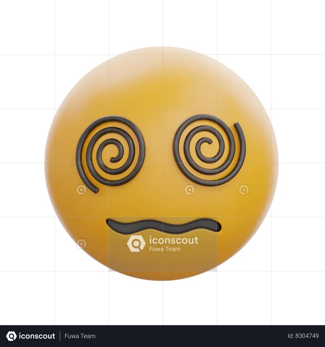 Visage aux yeux en spirale Emoji 3D Icon