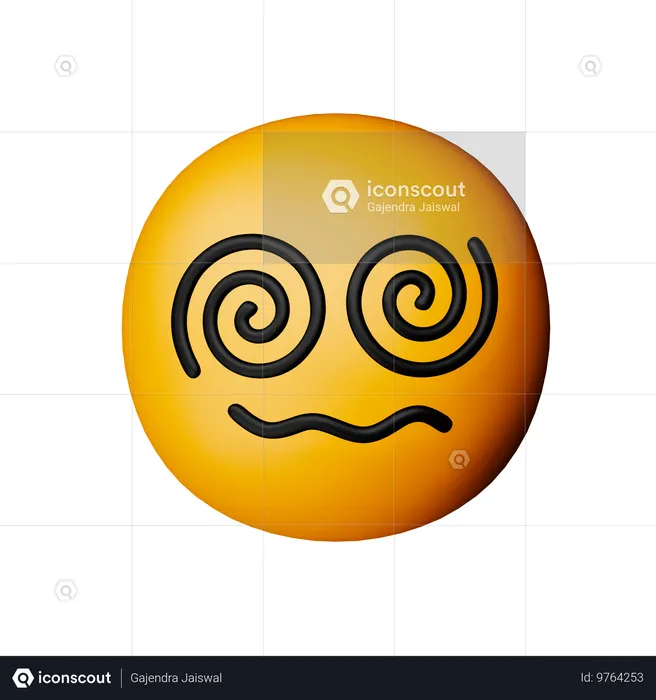 Visage aux yeux en spirale Emoji 3D Icon