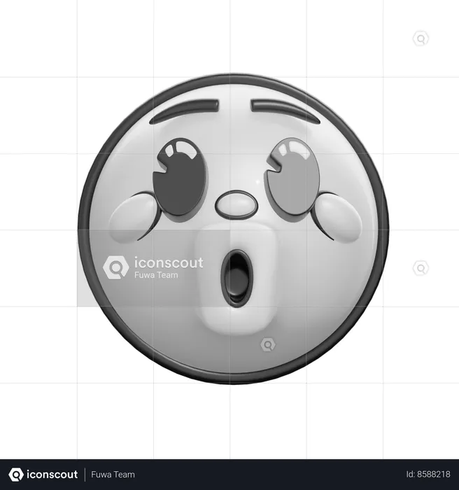 Visage avec bouche ouverte Emoji 3D Icon