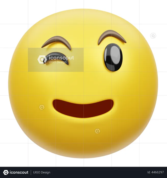 Visage clignotant Emoji 3D Emoji