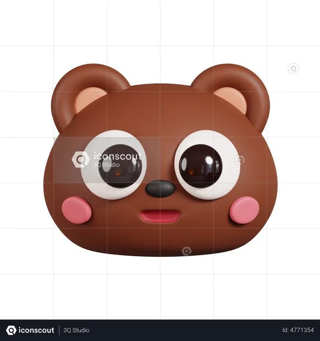 Visage d'ours brun Emoji 3D Emoji