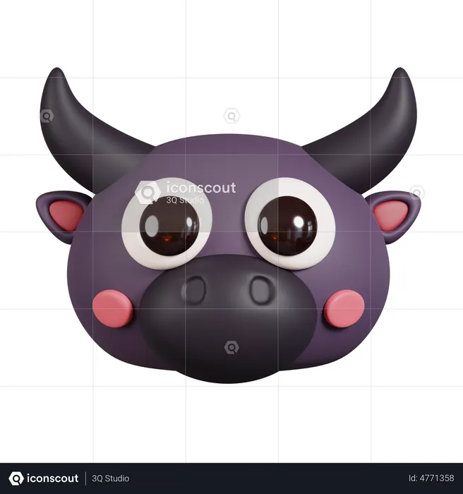 Visage de buffle Emoji 3D Emoji