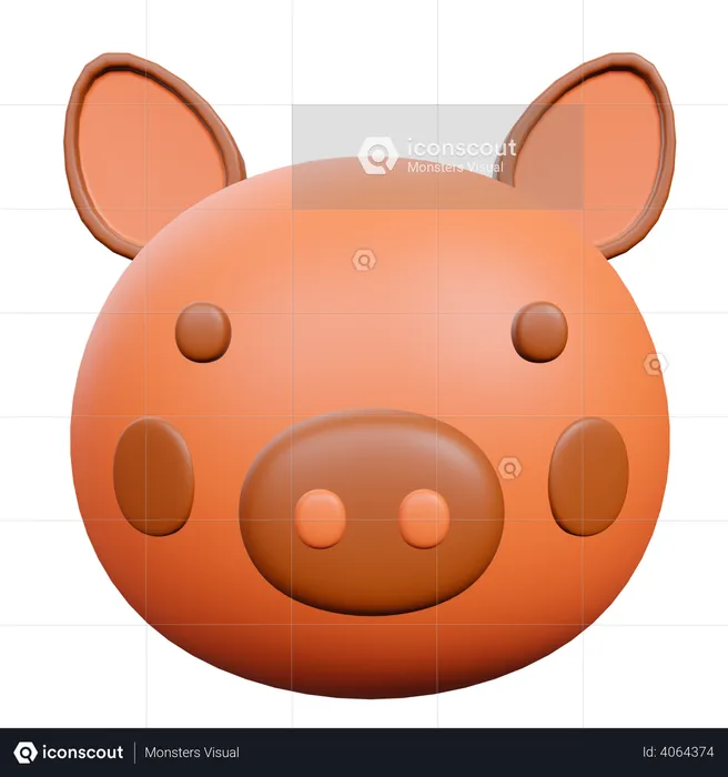 Face de cochon  3D Illustration