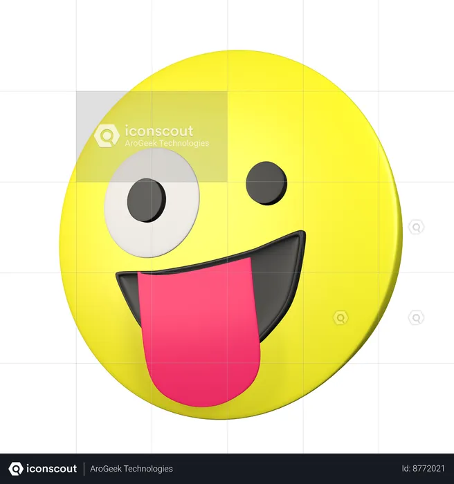 Visage idiot Emoji 3D Icon