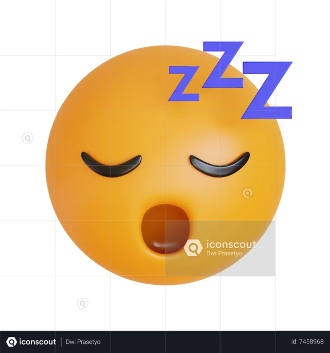 Visage endormi Emoji 3D Icon