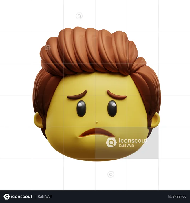 Emoji visage renfrogné Emoji 3D Icon