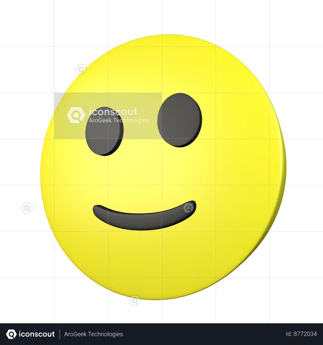 Visage légèrement souriant Emoji 3D Icon