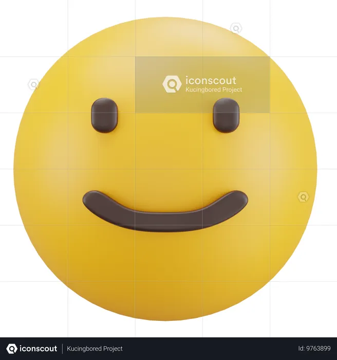 Visage légèrement souriant Emoji 3D Icon