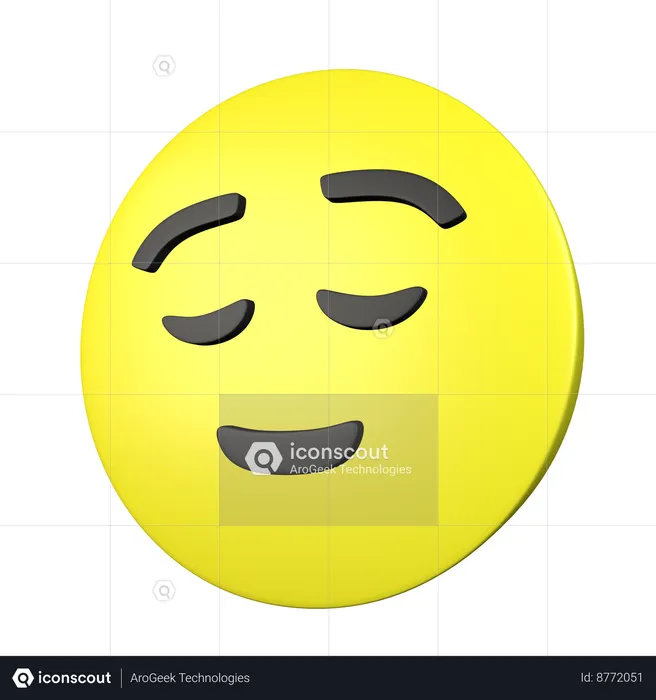 Visage soulagé Emoji 3D Icon