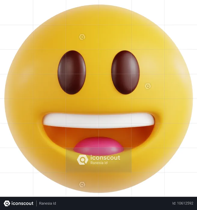 Visage souriant avec la bouche ouverte  3D Icon