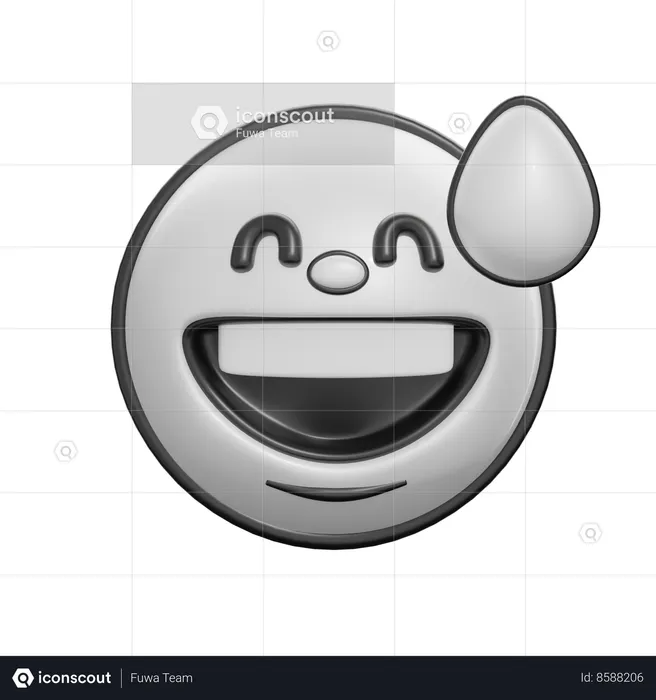 Visage souriant avec de la sueur Emoji 3D Icon