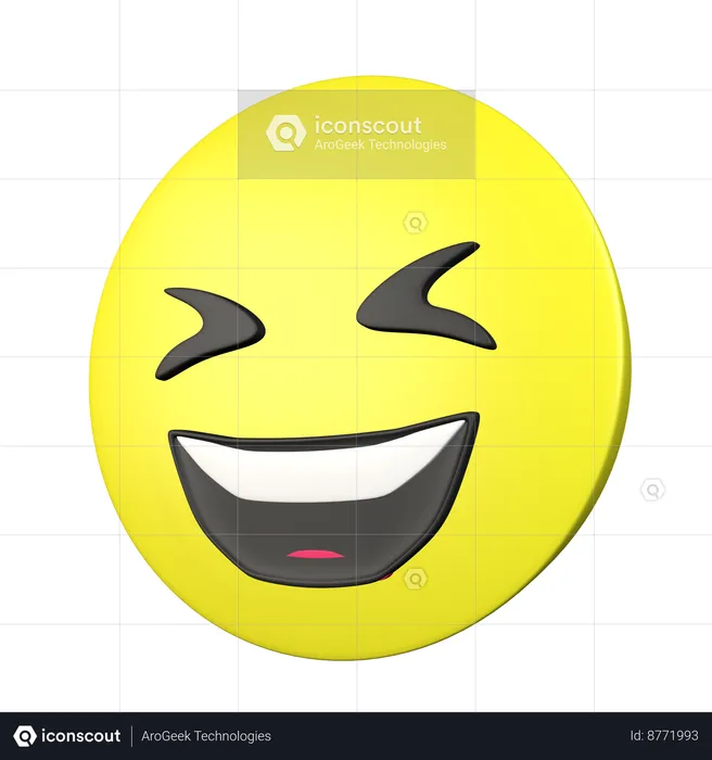 Visage souriant avec un grand sourire Emoji 3D Icon