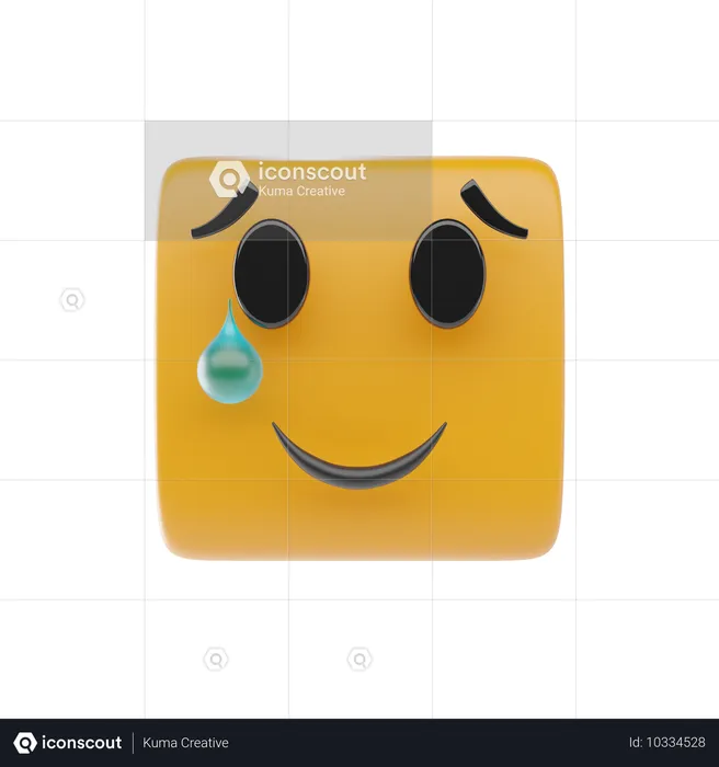 Visage souriant avec une larme Emoji 3D Icon