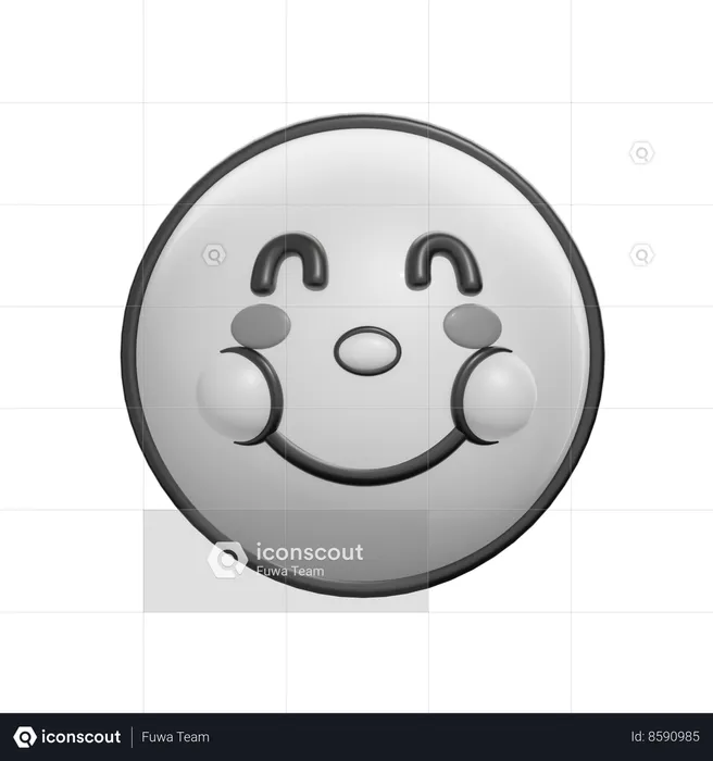 Visage souriant avec des yeux souriants Emoji 3D Icon