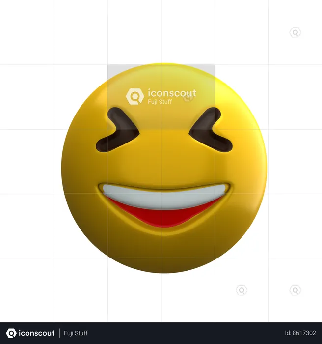 Visage souriant et plissant les yeux Emoji 3D Icon