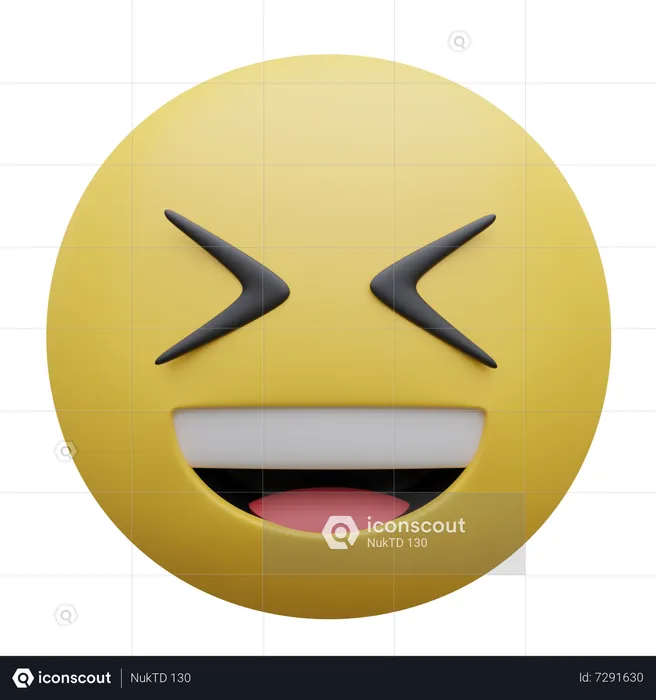 Visage souriant et plissant les yeux Emoji 3D Icon