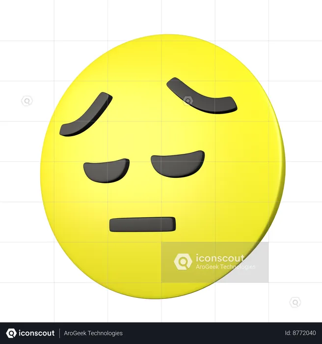 Visage triste et pensif Emoji 3D Icon