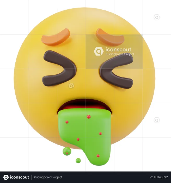 Visage vomissant Emoji 3D Icon