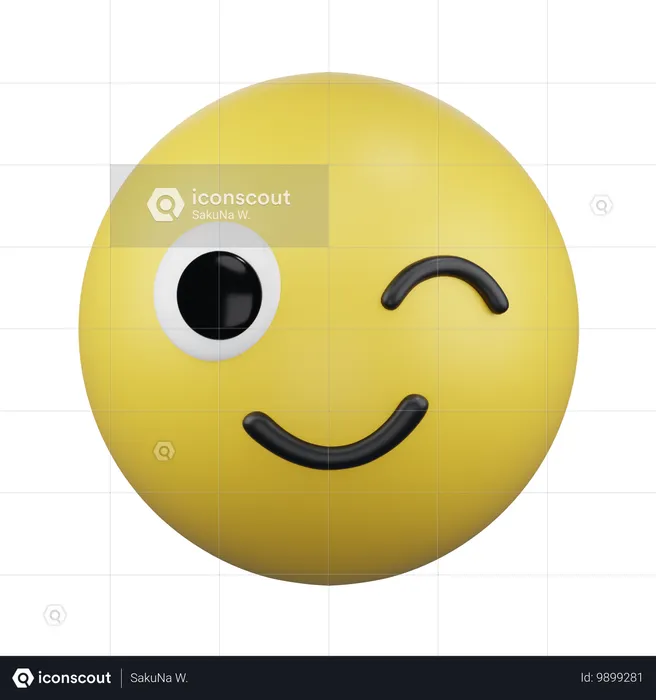 Un clin d'œil Emoji 3D Icon