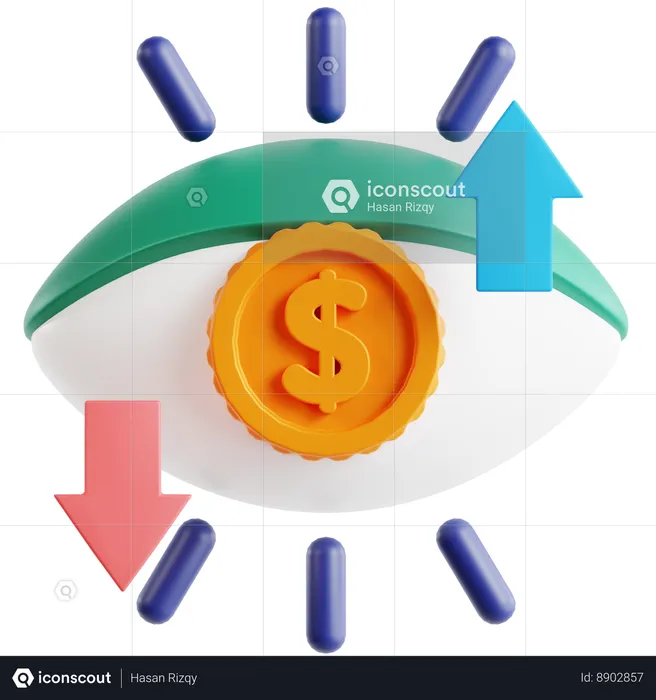 Visión de mercado  3D Icon