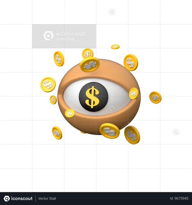 Visión financiera  3D Icon