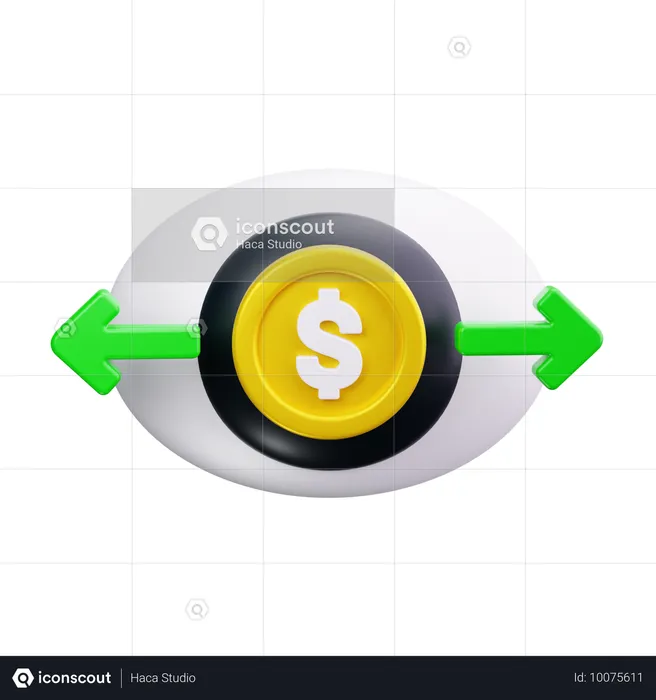 Visión financiera  3D Icon