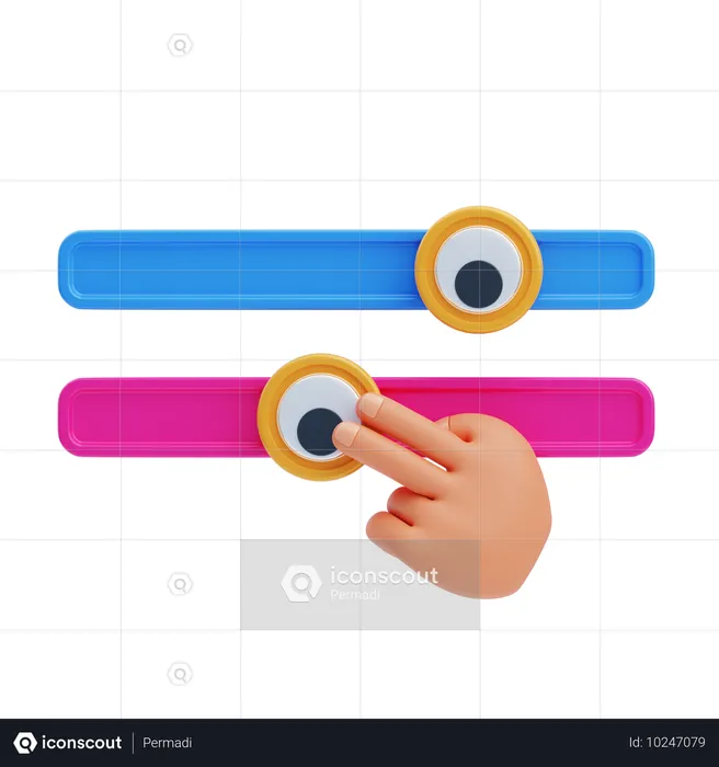 Ver control deslizante  3D Icon