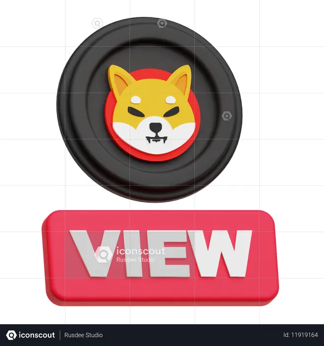 Vista do shiba inu  3D Icon